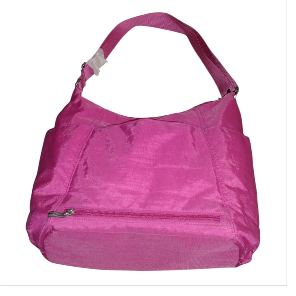 Baggalini Pink Large Classic Hobo Adjustable Shoulder Organizer Travel Bag Nwt